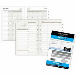 At-A-Glance Daily Monthly Planner Two Page Per Day Refill, Loose-Leaf, Desk Size - Daily, Monthly - 12 Month - January 2026 to December 2026 - 8:00 AM to 7:00 PM, Hourly - 1 D