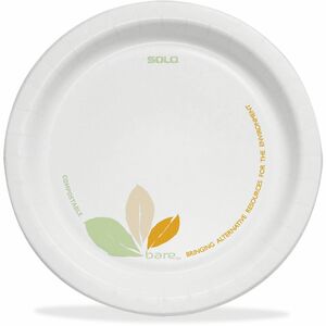 Bare Paper Dinnerware Plates - - Paper Plate - Microwave Safe - 500 / Carton