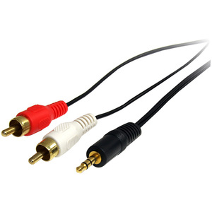 StarTech.com 1 ft Stereo Audio Cable - 3.5mm Male to 2x RCA Male - for Audio Device - 1ft - 1 Pack - 1 x Mini-phone Male Stereo Audio - 2 x RCA Male Stereo Audio - B