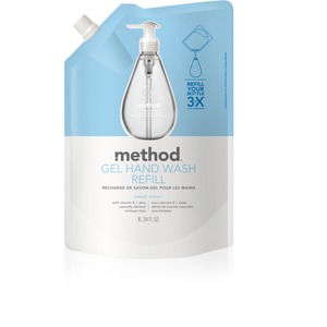 Method Gel Hand Soap Refill - Sweet Water Scent - 34 fl oz (1005.5 mL) - Hand - Clear - Triclosan-free - 1 Each