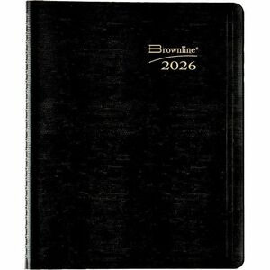 Brownline Essential Diary - Monthly - 14 Month - December 2025 to January 2027 - 1 Month Double Page Layout - 7 1/8" x 8 7/8" Sheet Size - Twin Wire - Black - Soft Cover, Dail