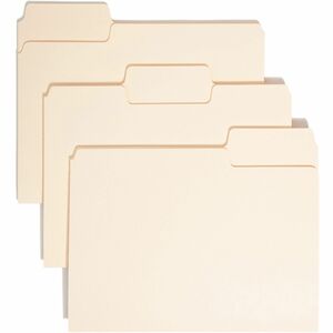 Smead SuperTab 1/3 Tab Cut Letter Recycled Top Tab File Folder - 8 1/2" x 11" - 3/4" Expansion - Top Tab Location - Assorted Position Tab Position - Manila - Manila - 10% Recy