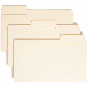 Smead SuperTab 1/3 Tab Cut Legal Recycled Top Tab File Folder - 8 1/2" x 14" - 3/4" Expansion - Top Tab Location - Assorted Position Tab Position - Manila - Manila - 10% Recyc