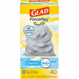 Glad ForceFlex Tall Kitchen Drawstring Trash Bags