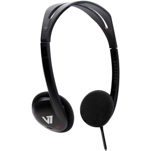 V7 HA300 Cable Stereo Headphone - Over-the-head - Ear-cup - Black