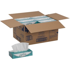 Angel Soft Professional Series Premium Facial Tissue - 2 Ply - 8.85" x 7.65" - White - Fiber - 100 Per Box - 30 / Carton
