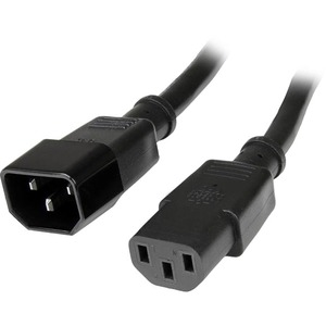 StarTech.com 10 ft 14 AWG Computer Power Cord Extension - C14 to C13 - 10ft - IEC 60320 C13