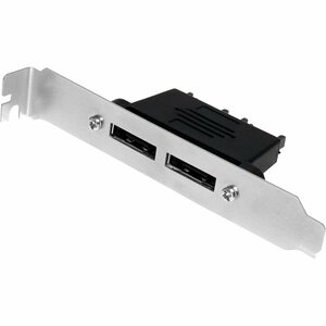 StarTech.com 2 Port SATA to eSATA Plate Adapter - F/M - 2 x Male SATA - 2 x Male eSATA - Black