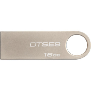 Kingston DataTraveler SE9 16 GB USB 2.0 Flash Drive - Silver - 1 Pack