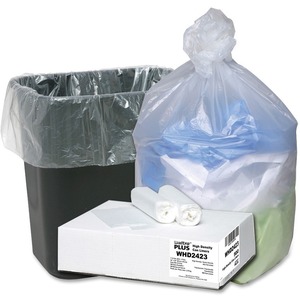 Berry Ultra Plus Trash Can Liners - Small Size - 10 gal Capacity - 24" Width x 24" Length - 0.31 mil (8 Micron) Thickness - High Density - Natural - Resin - 500/Carton - Indus