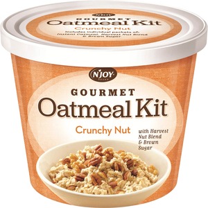 Njoy Gourmet Crunchy Nut Oatmeal Kit - Resealable Lid, Individually Wrapped - Cup - 1 Serving Cup - 8 / Carton