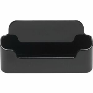 Deflecto Single Business Card Holder - 1.8" Height x 3.9" Width x 1.4" Depth - Plastic - Black - 1 Each