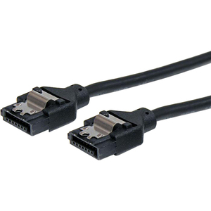 StarTech.com 18in Latching Round SATA Cable - 1 x Male SATA - 1 x Male SATA - Black