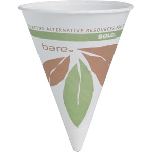 Bare 4 ounce Paper Cone Cups - 200 / Pack - 4 fl oz - Cone - 200 / Pack - Multi - Paper - Cold Drink, Beverage