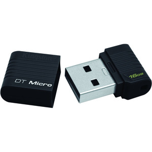 Kingston DataTraveler Micro 16 GB USB 2.0 Flash Drive - Black