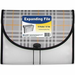 C-Line 13-Pocket Expanding File - Plaid Fashion Series, 1/EA, 58312