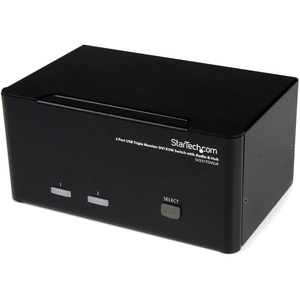 StarTech.com 2 Port Triple Monitor DVI USB KVM Switch with Audio Andamp; USB 2.0 Hub - 2 Port - Rack-mountable