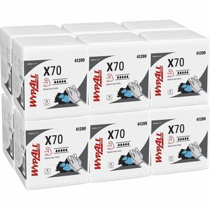 Wypall PowerClean X70 Medium Duty Cloths - Quarter-fold - 12.50" x 12" - White - 76 Per Pack - 12 / Carton