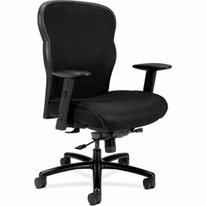 HON Wave Big and Tall Chair - Mesh Seat Material - Mesh Back Material - Black - Fabric - 1 Each