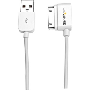 StarTech.com 2m 6 ft USB Left Angle Cable for iPhone / iPod / iPad with Stepped Connector