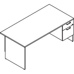 Lacasse Right Single Pedestal Desk - 2-Drawer