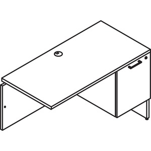 Lacasse Right Executive Returns - Inner Drawers - 42" x 20" x 29" - 2 x File Drawer(s), Box Drawer(s) - Single Pedestal on Right Side - Finish: Ruby