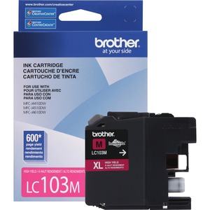 Brother Genuine Innobella LC103M High Yield Magenta Ink Cartridge - Inkjet - High Yield - 600 Pages - Magenta - 1 Each