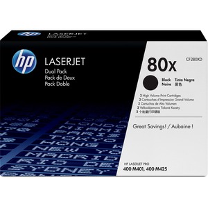 HP 80X Toner Cartridge - Black - Laser - High Yield - 6900 Page - 2 Pack