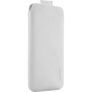 Belkin Pocket Carrying Case for iPhone - White - Polyurethane Leather - Pebble Grain Texture