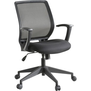 Lorell Executive Mid-back Work Chair - Black Seat Color - 5-star Base - Black - 1 Each