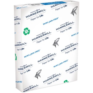 Hammermill Paper for Copy 8.5x11 Recycled Paper - White - Recycled - 100% - 92 Brightness - Letter - 8 1/2" x 11" - 20 lb Basis Weight - Smooth - 5000 / Carton - FSC