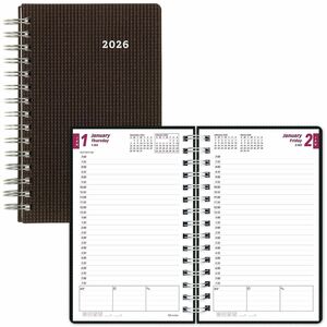 Brownline DuraFlex Daily Appointment Book / Monthly Planner - Julian Dates - Daily - 12 Month - January 2026 to December 2026 - 7:00 AM to 7:30 PM - Half-hourly - 1 Day Single