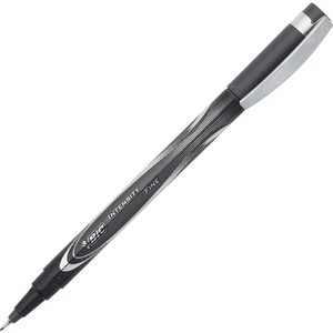 BIC Intensity Fine Point Permanent Marker Pens - Fine Pen Point - 0.5 mm Pen Point Size - Black - Black Barrel - 1 Dozen