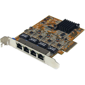 StarTech.com 4 Port PCIe Gigabit Ethernet NIC Network Adapter Card - 4 - Twisted Pair - Full-height