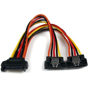 StarTech.com 6in Latching SATA Power Y Splitter Cable Adapter - M/F - 6inch - SATA - SATA