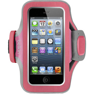Belkin Slim Fit Carrying Case Armband for iPhone - Pink, Purple - Neoprene - Armband