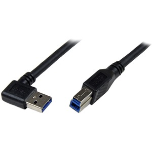 StarTech.com 1m Black SuperSpeed USB 3.0 Cable - Right Angle A to B - M/M - 1 x Type A Male USB - Black