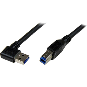 StarTech.com 2m Black SuperSpeed USB 3.0 Cable - Right Angle A to B - M/M - 1 x Type A Male USB