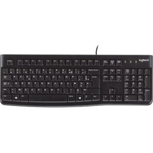 Logitech K120 Keyboard - Cable Connectivity - Black - AZERTY Keys Layout