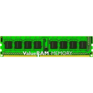 Kingston ValueRAM RAM Module - 4 GB 1 x 4 GB - DDR3 SDRAM - 1333 MHz DDR3-1333/PC3-10667 - 1.35 V - ECC - Unbuffered - CL9 - 240-pin - DIMM