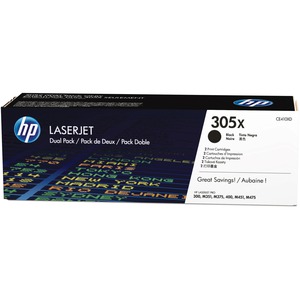 HP 305X Toner Cartridge - Black - Laser - High Yield - 4000 Page - 2 Pack - OEM
