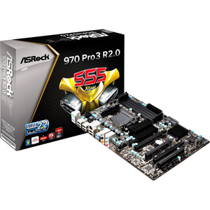 ASRock 970 Pro3 R2.0 Desktop Motherboard - AMD 970 Chipset - Socket AM3plus - ATX - 1 x Processor Support - 64 GB DDR3 SDRAM Maximum RAM - O.C., 1.87 GHz Memory Speed S