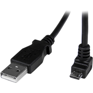 StarTech.com 1m Micro USB Cable - A to Down Angle Micro B - 1 x Type A Male USB - Black