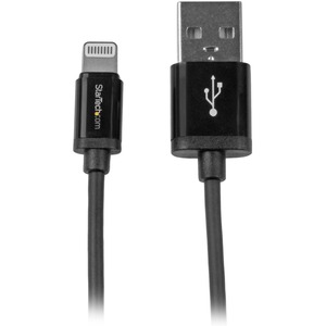 StarTech.com 0.3m 11in Short Black Apple 8-pin Lightning Connector to USB Cable for iPhone / iPod / iPad