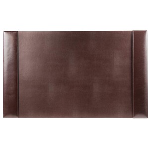 Dacasso Bonded Leather Side-Rail Desk Pad - Rectangular - 30" Width x 18" Depth - Felt Backing - Bonded Leather - Brown