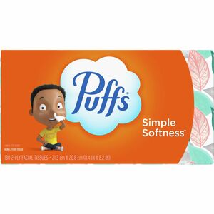 Puffs Basic Facial Tissue - White - Soft - 180 Per Box - 24 / Carton