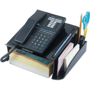 Universal Telephone Stand and Message Center, 12 1/4 x 10 1/2 x 5 1/4, Black - 5.25" Height x 12.25" Width x 10.50" Depth - Plastic - Black