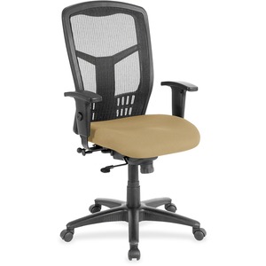 Lorell High-Back Executive Chair - Eyes Sky Fabric Seat - Steel Frame - 1 Each