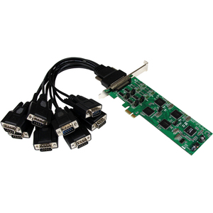 StarTech.com 8 Port PCIe RS232/422/485 Serial Card- 4x RS232 4x RS422/RS485 - PCI Express x1 - 8 x DB-9 Male RS-232/422/485 Serial Via Cable - Plug-in Card