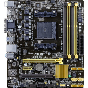 Asus A88XM-A Desktop Motherboard - AMD A88X Chipset - Socket FM2 - Micro ATX - 1 x Processor Support - 64 GB DDR3 SDRAM Maximum RAM - 1.87 GHz Memory Speed Supported